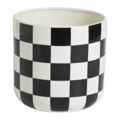 Bloempot Check Zwart