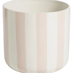 Bloempot Streep Beige