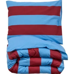 Dekbedovertrek Ezra - blauw/rood 220x220 cm