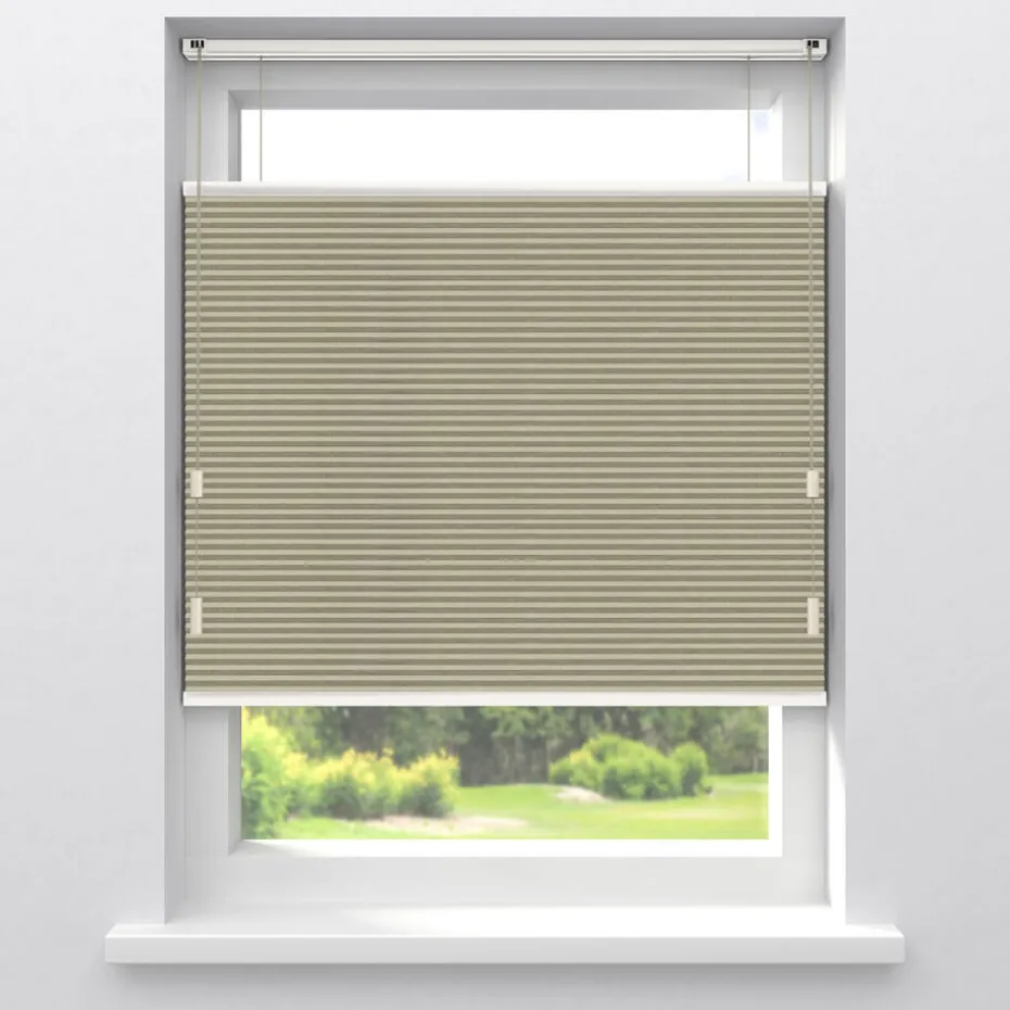 Fenstr Dubbel Plisségordijn Aniek Taupe Verduisterend