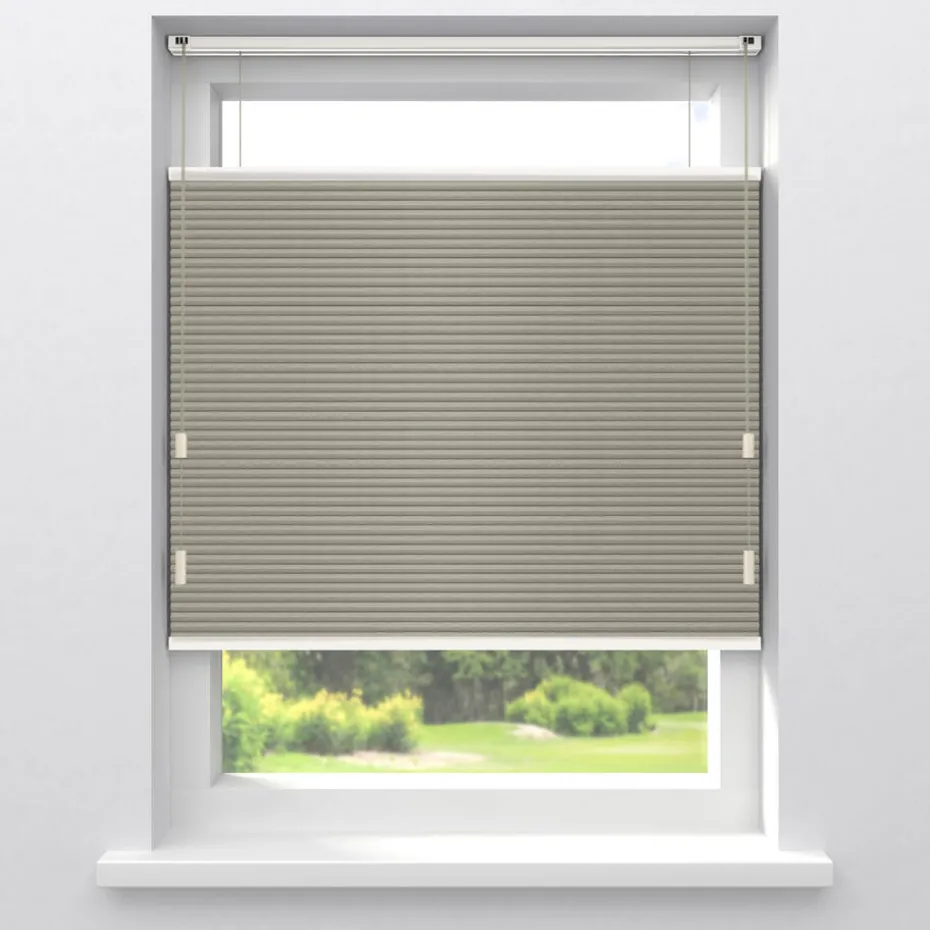 Fenstr Dubbel Plisségordijn Thirza Taupe Verduisterendn