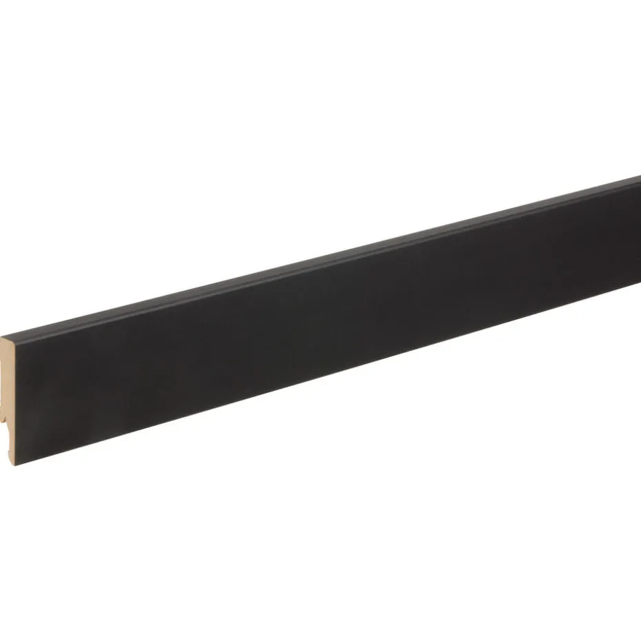Hoge Plakplint Zwart MDF 7,5 cm 240x7,5 cm