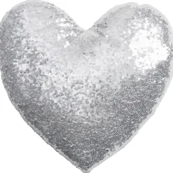 Kussen Hart Zilver 35x35 cm