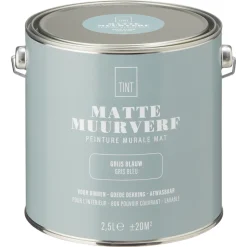 Muurverf Mat Grijs Blauw 2.5 l