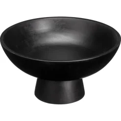 Schaal Op Voet Hout Zwart